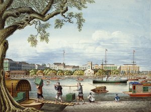 Kantonin Hongit, noin 1852 (guassi paperille). tekijältä Tinqua