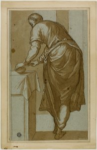 Home dempeus vist des del darrere tallant el pa tekijältä Tintoretto