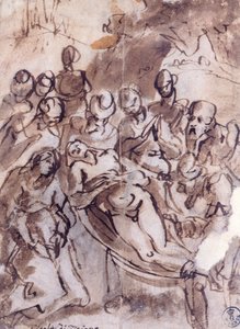 Tizianin laskeuma (noin 1490-1576), piirustus tekijältä Titian (c.1488 1576)