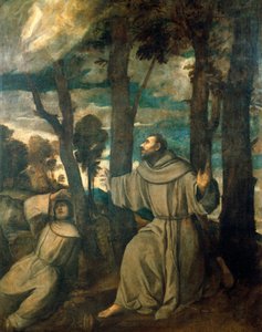 Pyhä Franciscus saa stigmat tekijältä Titian (c.1488 1576)