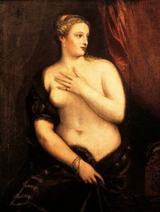 Titianin Venus peilillä (n. 1490-1576), öljy kankaalle