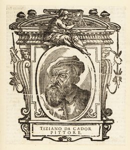 Muotokuva Titianista, italialainen taidemaalari renessanssin aikana, syntynyt Pieve di Cadoressa, noin 1488-1576