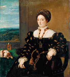 Urbinon herttuattaren Eleonora Gonzagan (Gonzaga) muotokuva Tiziano Vecellion maalaus nimeltä Tizian (n. 1490-1576) tekijältä Tiziano Vecelli