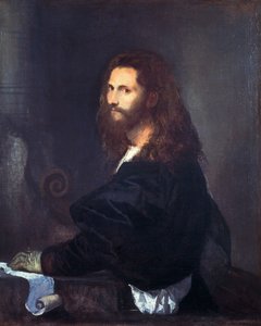 Muusion muotokuva, kirjoittanut Tiziano Vecellio (1490-1576), öljy kankaalle, 82x99 cm. tekijältä Titian (c.1488 1576)