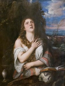 Pyhä Maria Magdaleena tekijältä Titian (c.1488-1576)