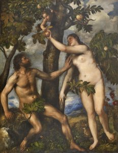 Aadam ja Eeva, noin 1550 tekijältä Tiziano Vecelli