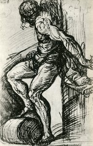 Luonnos Pyhälle Sebastianille, c1518, 1937 tekijältä Tiziano Vecelli