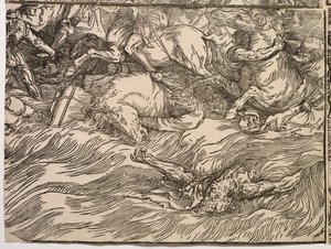 Faraon armeijan upotus Punaisellamerellä tekijältä Titian