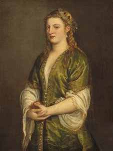 Nainen pitelee omenaa, c. 1550.