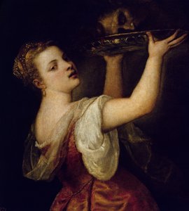 Salome kantoi Pyhän Johannes Kastajan päätä, n. 1549 tekijältä Tiziano Vecelli