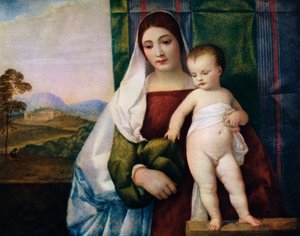 Gypsy Madonna, c1510, 1937 tekijältä Tiziano Vecelli