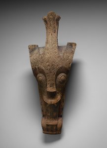 Singaa edustava talon julkisivukoriste, n. 1875-1900 (puu) tekijältä Toba Batak Culture