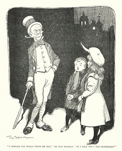 "Luulen, että pitäisit minua hulluna", hän sanoi terävästi, "jos sanoisin, että olen siniparta?" (litografia) tekijältä Tom Browne