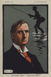 Ulkoilu miehet: "Edward Grey" (väri litho) tekijältä Tom Browne