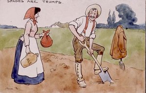 Patat ovat Trumpeja (kynä & muste ja akvarelli) tekijältä Tom Browne