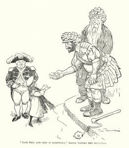 "Ota tämä ja pidä se huolellisesti", Magog varoitti häntä juhlallisesti (litho) tekijältä Tom Browne
