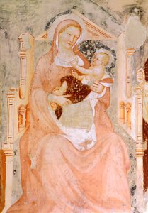 Madonna ja lapsi, Tommaso da Modena (1326-1379), fresko, San Francescon kirkko, Treviso