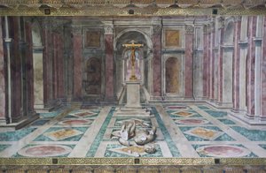 Kristinuskon voitto, Konstantinuksen huoneessa, Raphael Rooms, n. 1585 (fresko)