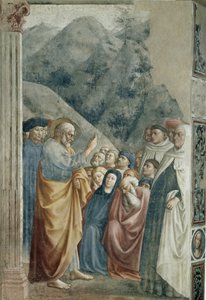 Pyhän Pietarin ennustus - Fresko Tommaso di Cristoforo Fini dit Masolino da Panicale (1383-noin 1440), 255x162 cm, noin 1425. Firenze, Santa Maria del Carmine kirkko, Brancacci-kappeli tekijältä Tommaso Masolino da Panicale