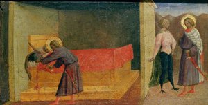 St. Julian Hospitaller tappaa äitinsä ja isänsä tekijältä Tommaso Masolino da Panicale