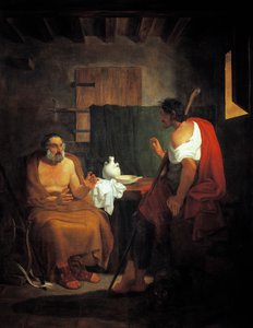 Sokea Homer (noin 8.-7. vuosisadalla eKr.) paimen Glaucon talossa
