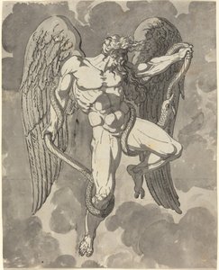Saturnus paini käärmeen kanssa