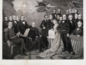 Unioni, c. 1861 (kaiverrus kudospaperille) tekijältä Tompkins Harrison (after) Matteson