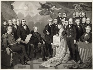 Unioni, 1852 (kaiverrus kudospaperille) tekijältä Tompkins Harrison after Matteson