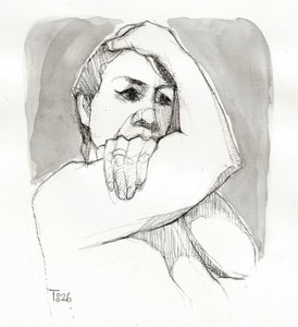 Mietiskelevä nainen