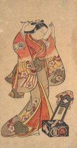 Yaoya Oshichin muotokuva näytelmässä Fuji no ..., ca. 1730-4 tekijältä Torii Kiyomasu II.
