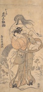 Näyttelijä Onoe Matsusuke kuuluisan vahvan naisen Okanen roolissa, luultavasti 1765, luultavasti 1765 tekijältä Torii Kiyomitsu