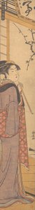 Tyttö piipun kanssa, n. 1785. tekijältä Torii Kiyonaga