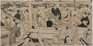 Veneilyjuhlat Sumida-joella tekijältä Torii Kiyonaga