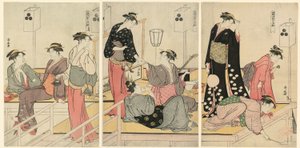 Viilentyminen iltaisin Shijogawarassa tekijältä Torii Kiyonaga