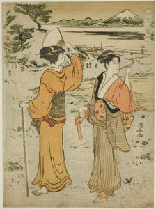 Enoshima, sarjasta "Mount Fuji in the Four Seasons (Shiki no Fuji)" tekijältä Torii Kiyonaga