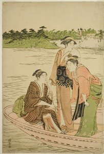 Lautta Rokugo-joella tekijältä Torii Kiyonaga