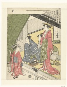 Uusi Yoshiwara Shin Yoshiwara (otsikko esineessä) Kymmenen kesäkohtausta itäpääkaupungissa (sarjan nimi) Azuma natsu jukkei (sarjan nimi esineessä) tekijältä Torii Kiyonaga