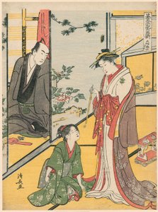 Sene at Te Daifukuya (Daifukuya no Dan), Te-sarjasta "Gotaiheiki Shiraishi Monogatari" tekijältä Torii Kiyonaga