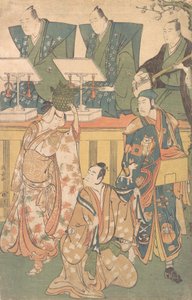 Kohtaus draamasta, n. 1788. tekijältä Torii Kiyonaga