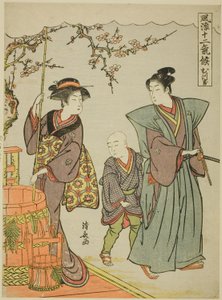 Ensimmäinen kuukausi (Mutsuki), sarjasta "Muodikas kaksitoista vuodenaikaa (Furyu juni kiko)" tekijältä Torii Kiyonaga