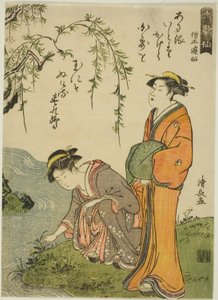 Runoilija Sojo Henjo, sarjasta "Kuusi kuolematonta runoilijaa (Rokkasen)" tekijältä Torii Kiyonaga