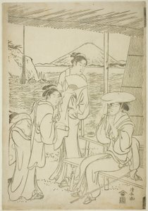 Vieraita Enoshimassa tekijältä Torii Kiyonaga