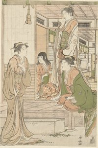 Yoshitsune serenaamassa Joruri himeä. tekijältä Torii Kiyonaga