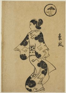 Matsukaze, "Osa m koulun käsistä (Keisei-kuvakirja)" tekijältä Torii Kiyonobu I