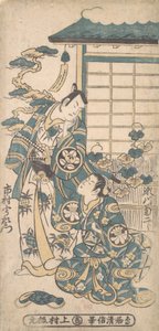 Kohtaus draamasta: Ichimura Uzaemon samuraina, n. 1745. tekijältä Torii Kiyonobu I