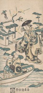 Kohtaus draamasta, luultavasti Musume Dojoji, n. 1744. tekijältä Torii Kiyonobu I