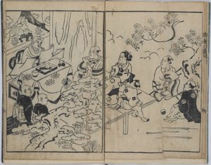 Kahdeksan mielikuvituksellista näkemystä sotilaallisissa rakkaussuhteissa (Furyu budo iro-bakkei) tekijältä Torii Kiyonobu I