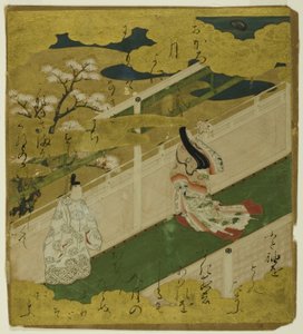 Kuvitus Genjin tarinasta, luku 8 Hana no en (Hana no en).