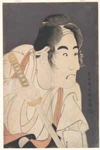 Bandō Mitsugorō II Ishii Genzōnä näytelmässä "Hana-ayame Bunroku Soga", noin 1794 (värillinen puupiirros).
