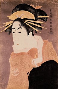 Matsumoto Yonesaburo sa papel ng courtesan na Kewaizaka No Shosho (Shinobu) sa dulang 